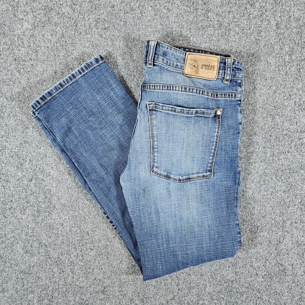 Seeded & Sewn "Adam Athletic" Denim Jeans Medium Wash Men's‎ Tag 36x32 Act 33x30